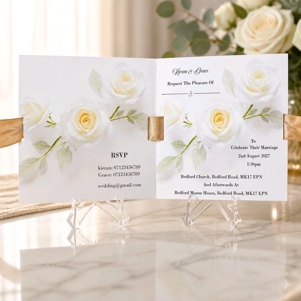 NEW DESIGN! 
Printed book style wedding invitation package! #0013