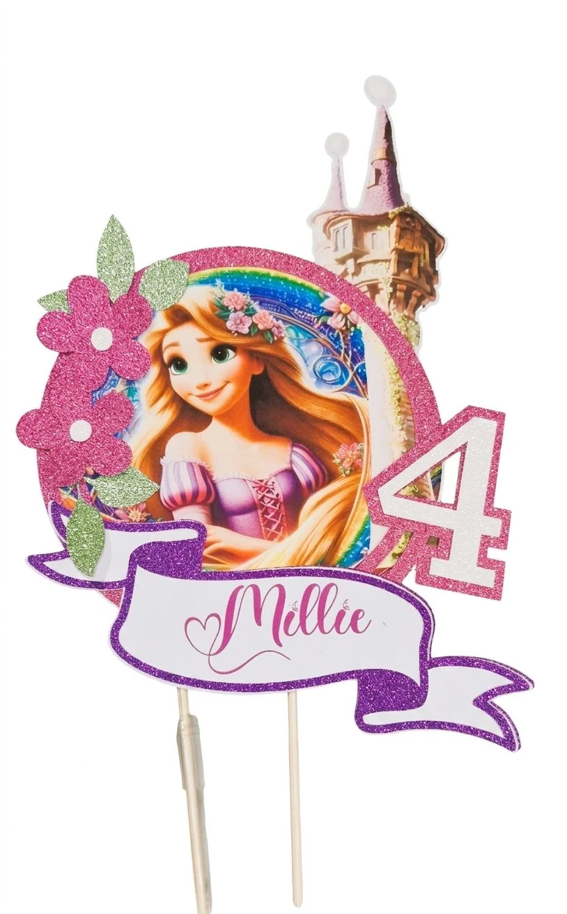Happy 4th Birthday Personalised Princess Cake Topper!  #00260