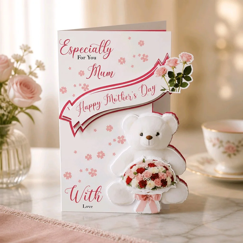 Mother's Day Card! The floral pattern spills seamlessly off the card edges, creating a continuous, wraparound look. #00371