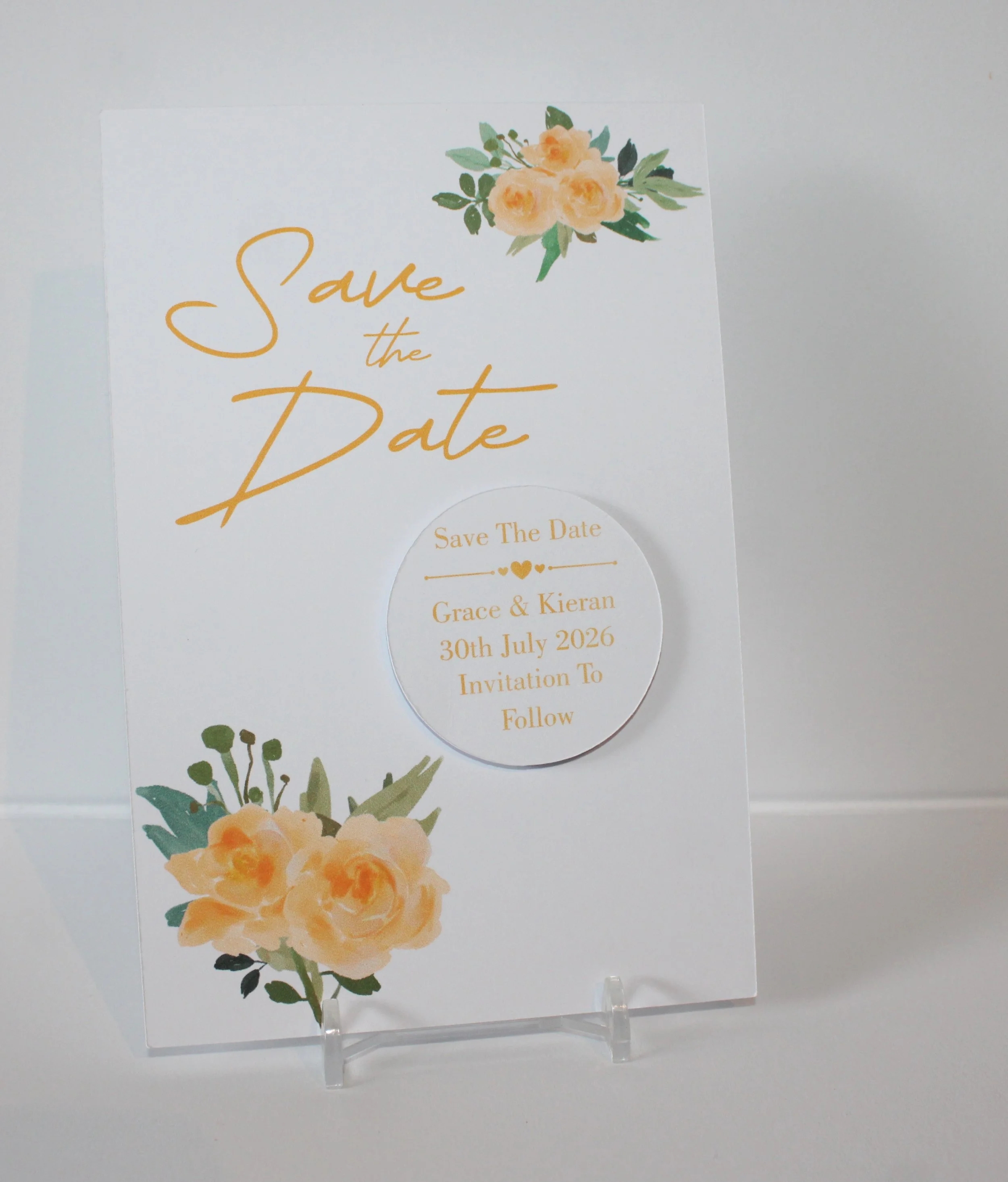 Yellow Rose With Aluminum Disc & Fridge Magnet #0021