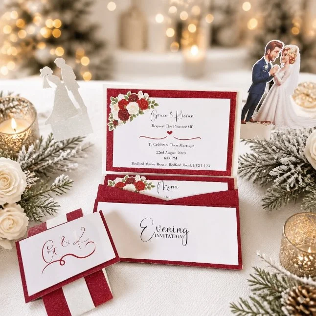 Christmas Wedding Pocket Invitation Package! £8.99 #00901