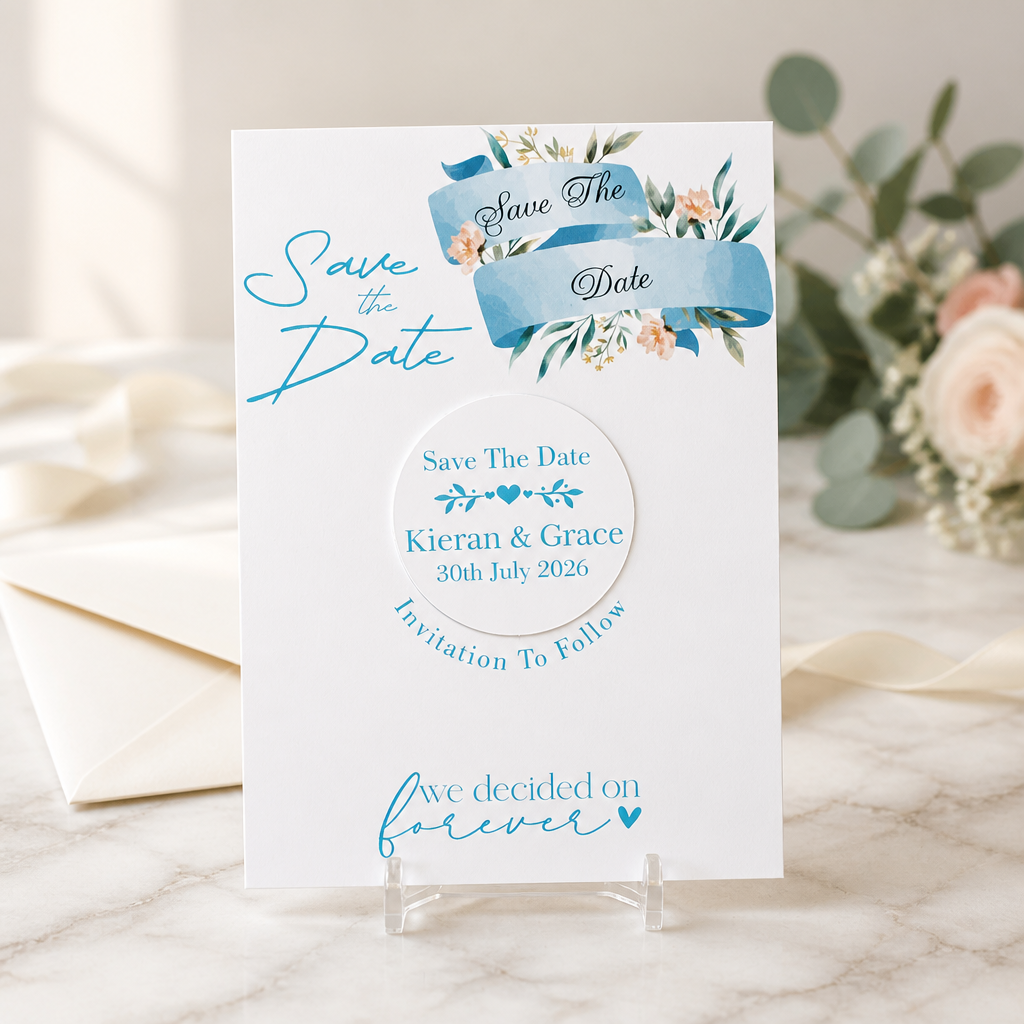 Blue Floral Scroll With Aluminum Disc & Fridge Magnet #0058