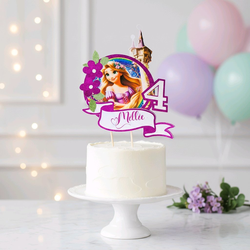 Happy 4th Birthday Personalised Princess Cake Topper!  #00573