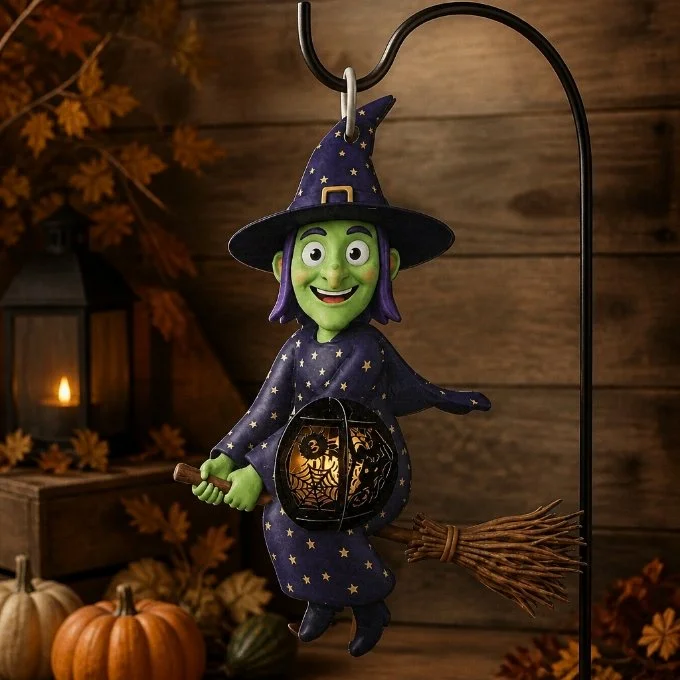 Halloween Witch Lantern With LED Lights Inside! #001907 £9.99