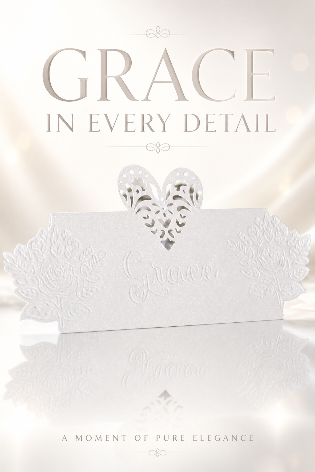 Embossed & Intricately Cut Place Card! #0095