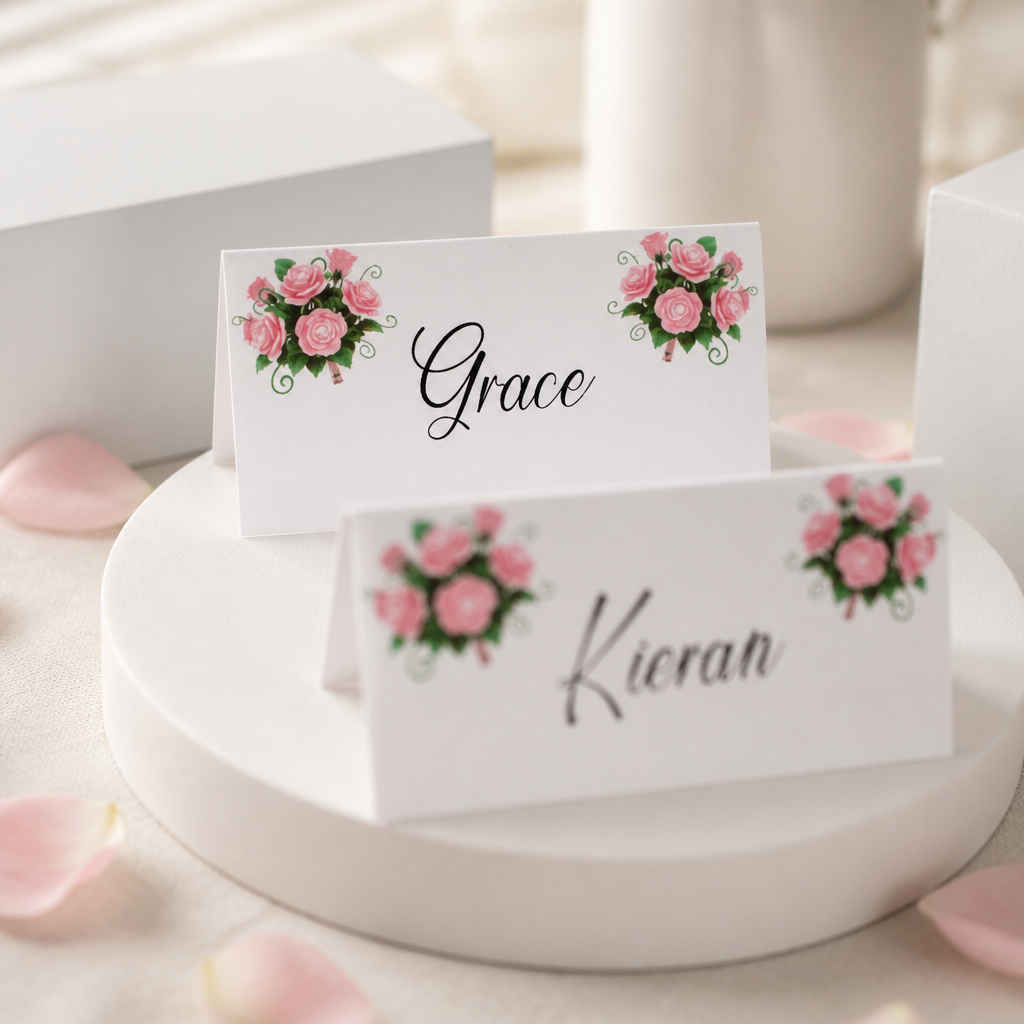 Pink Bouquet Place Cards!
Printed on white card. #0094