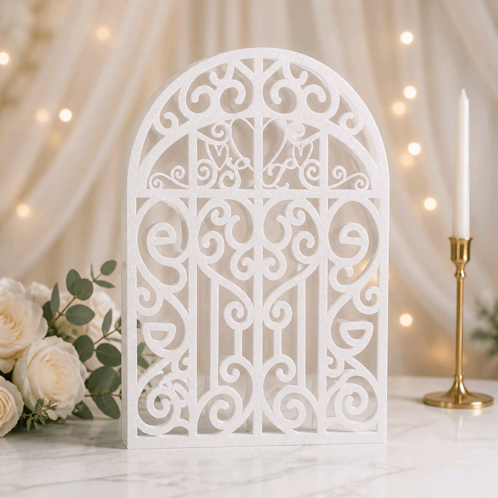 CHURCH DOOR INVITATION PACKAGE! The opening of this card has been delicately cut to resemble a church door. #005
