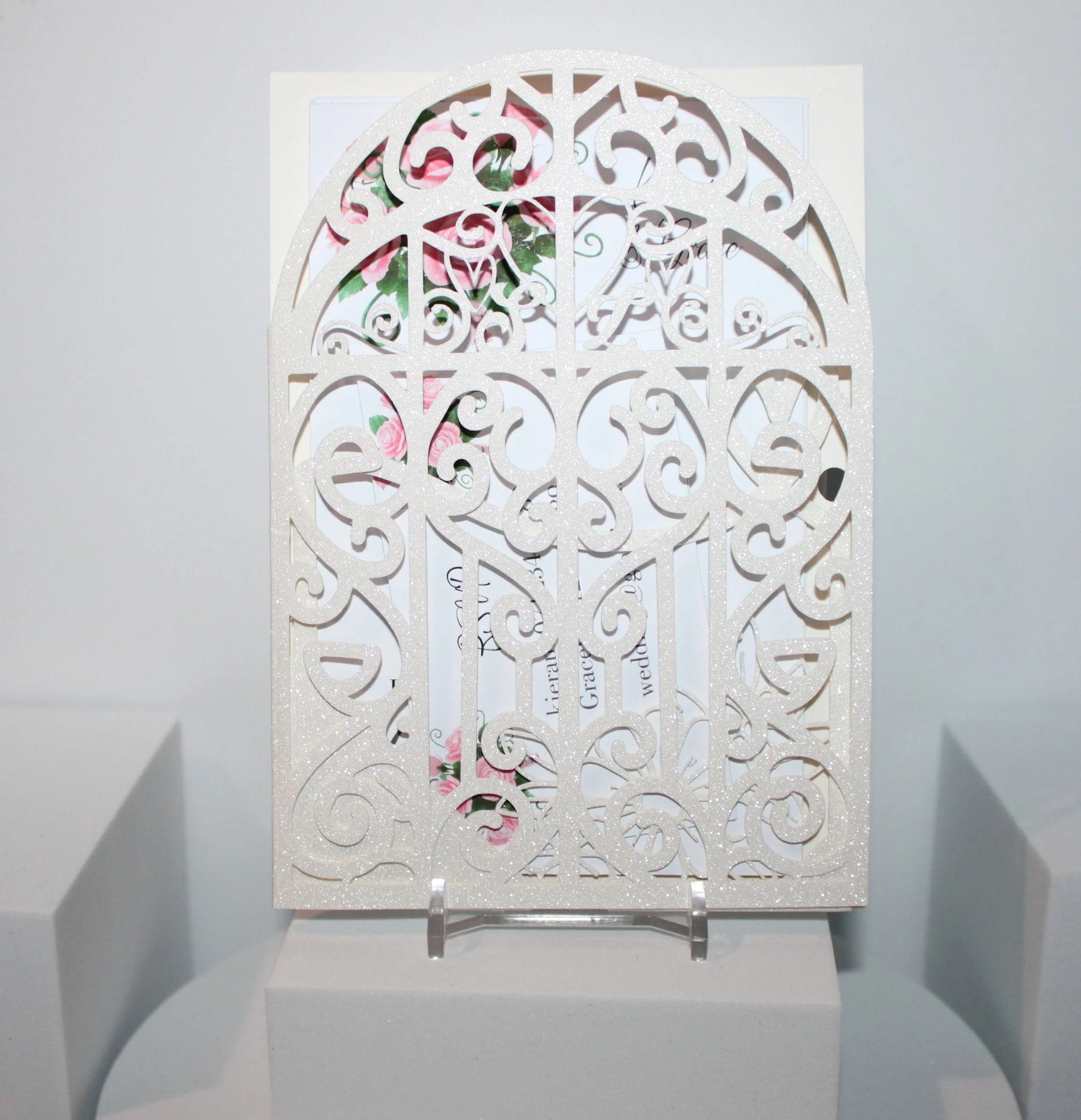 CHURCH DOOR INVITATION PACKAGE! The opening of this card has been delicately cut to resemble a church door. #005