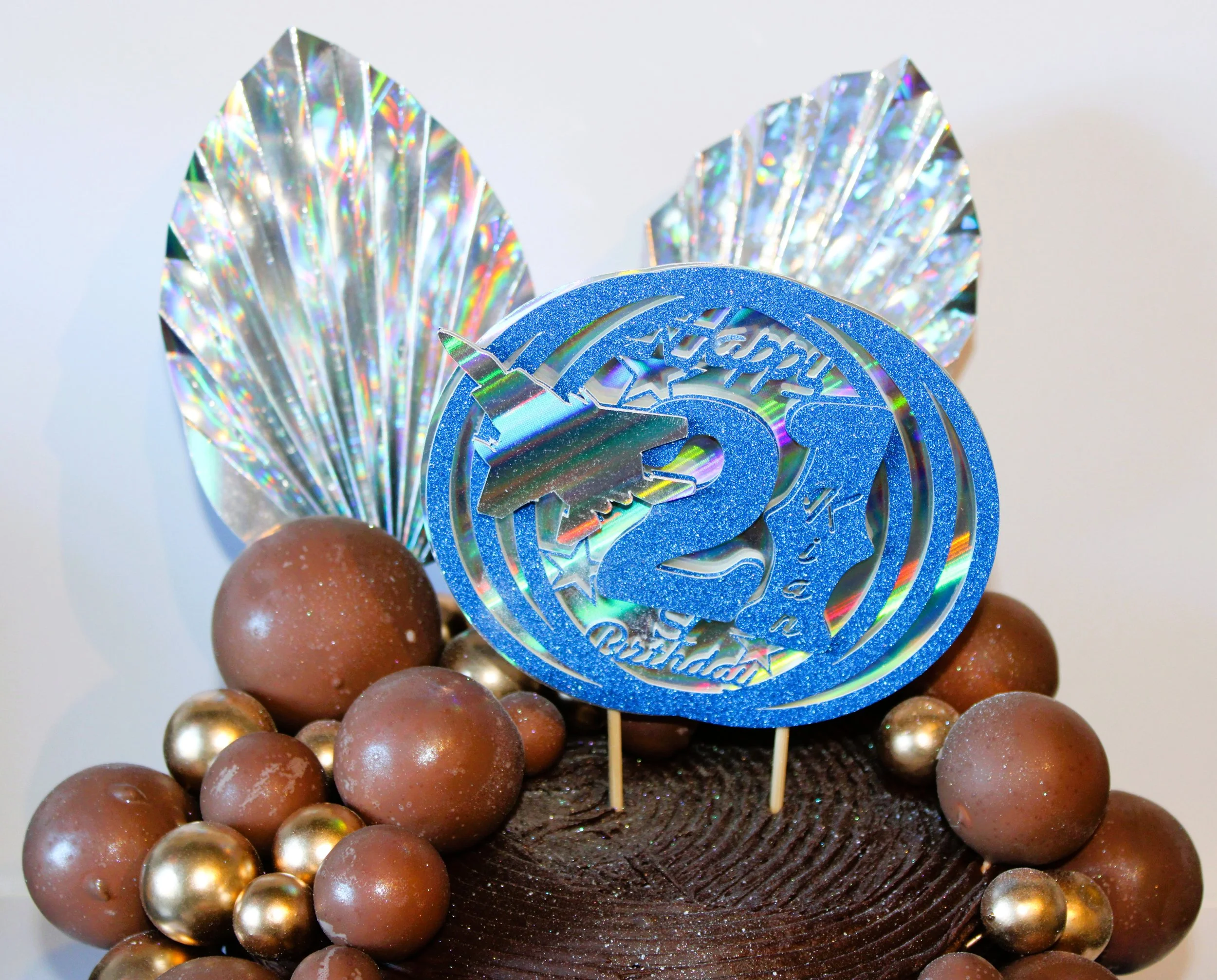 21st Cake Topper Blue #00579