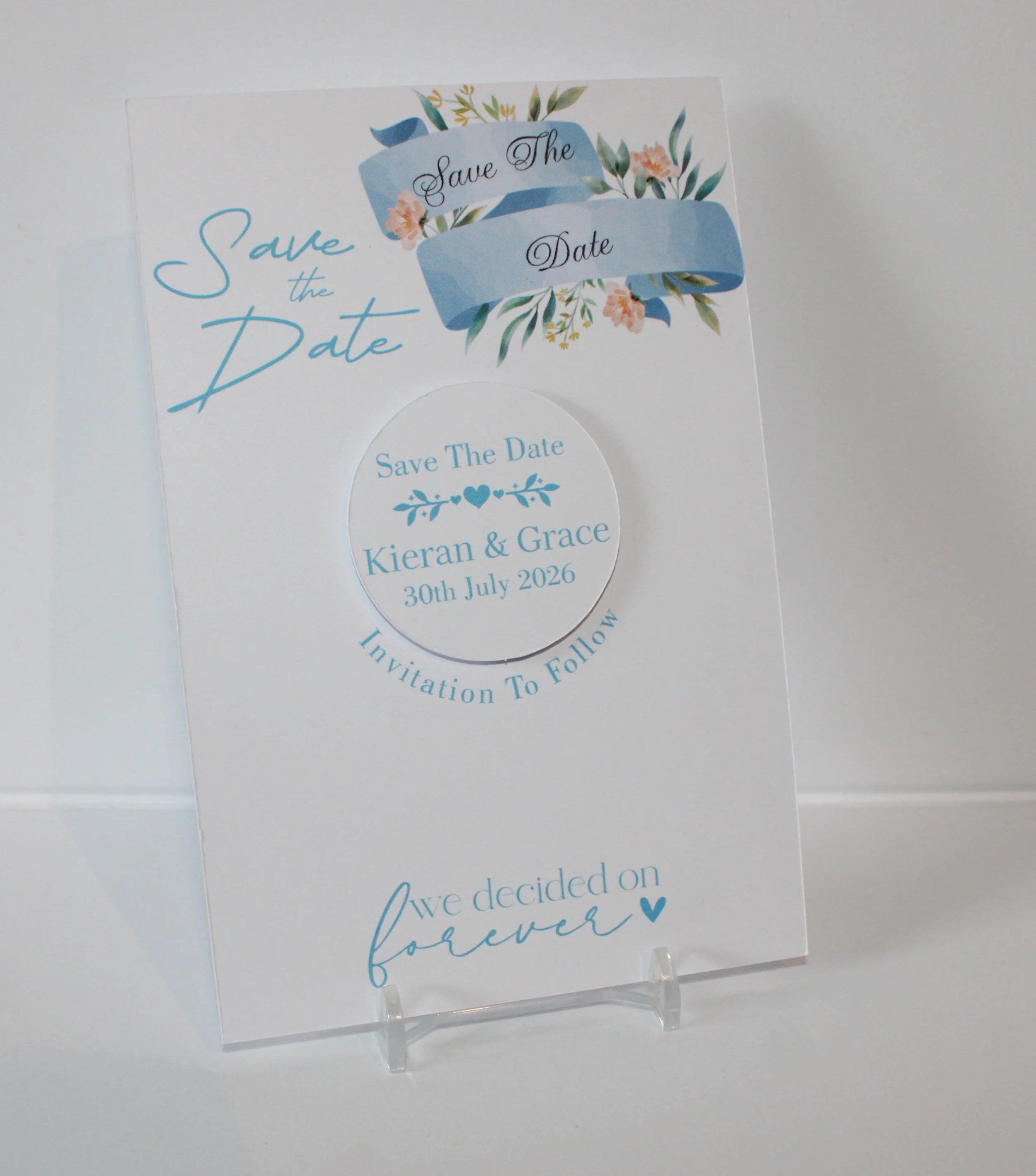 Blue Floral Scroll With Aluminum Disc & Fridge Magnet #0028