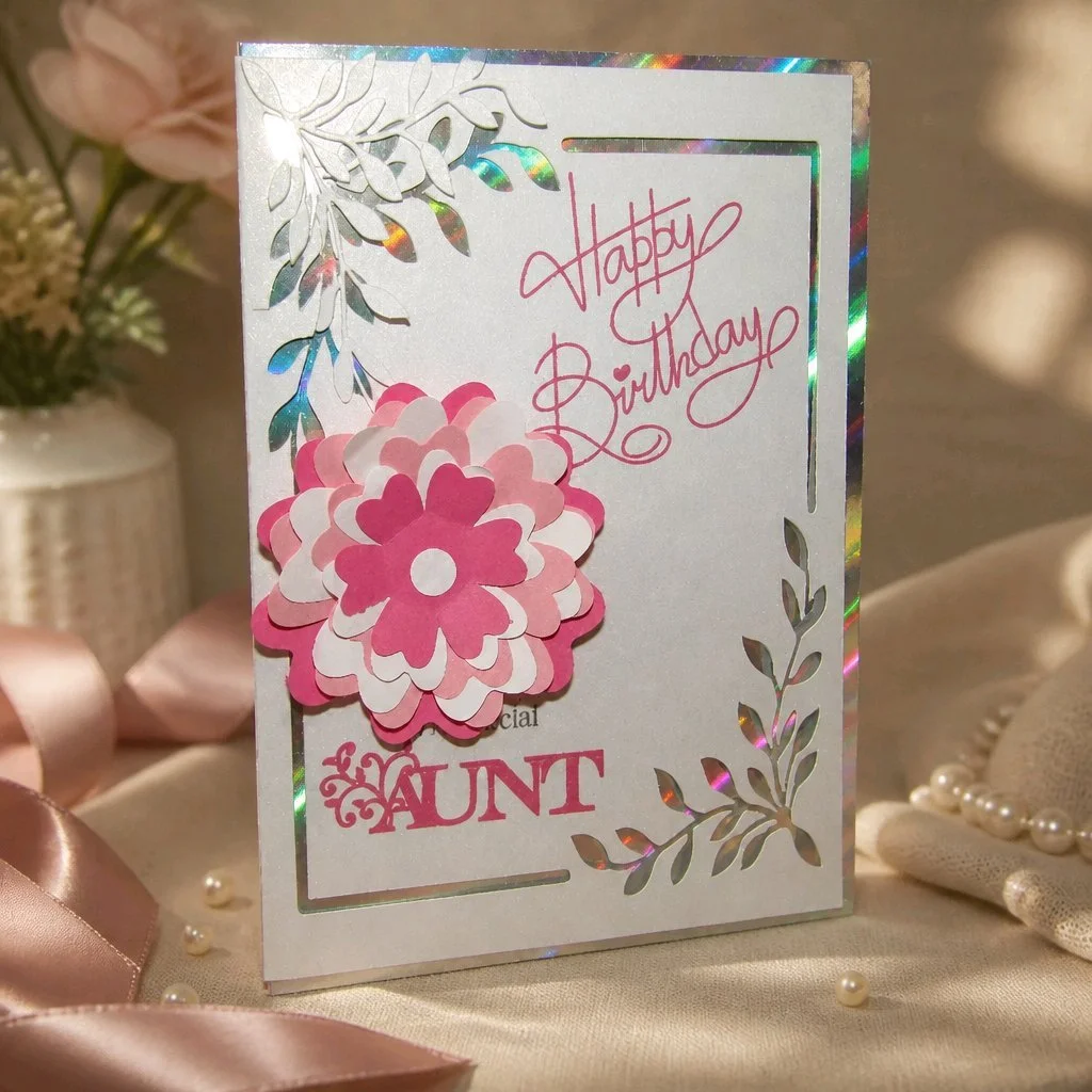 Holographic Floral Card #00353