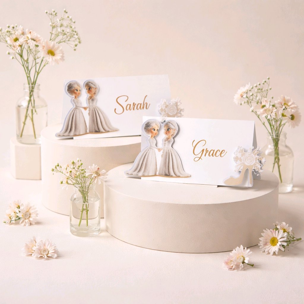 Two Brides/Stiletto Place Card!
Printed on white card. #0084