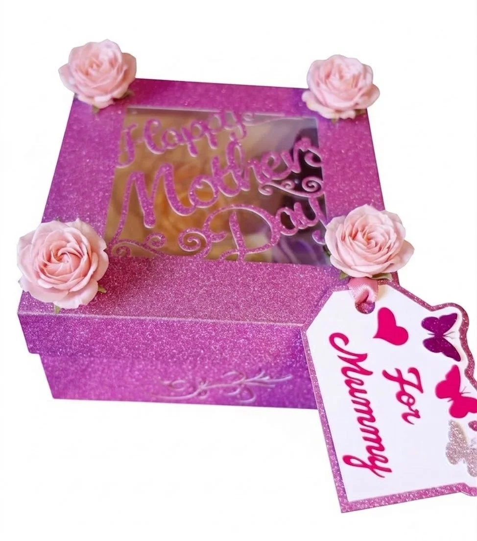 Mother's Day Gift Box! 
4x4 box with acetate window and cut into the lid is a message that reads "happy mother's day".  #00161