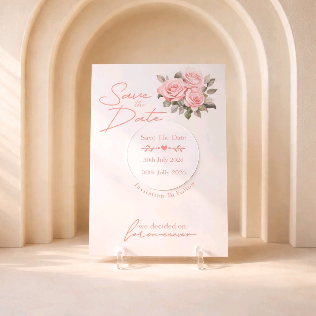 Pink Rose With Aluminum Disc & Fridge Magnet #0051