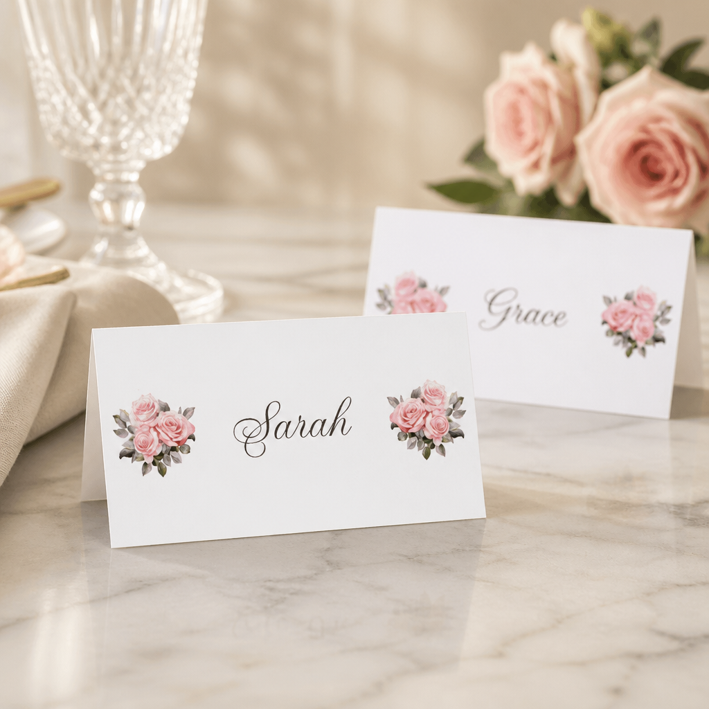 Pink Rose Place Card!
Printed on white card. #0087