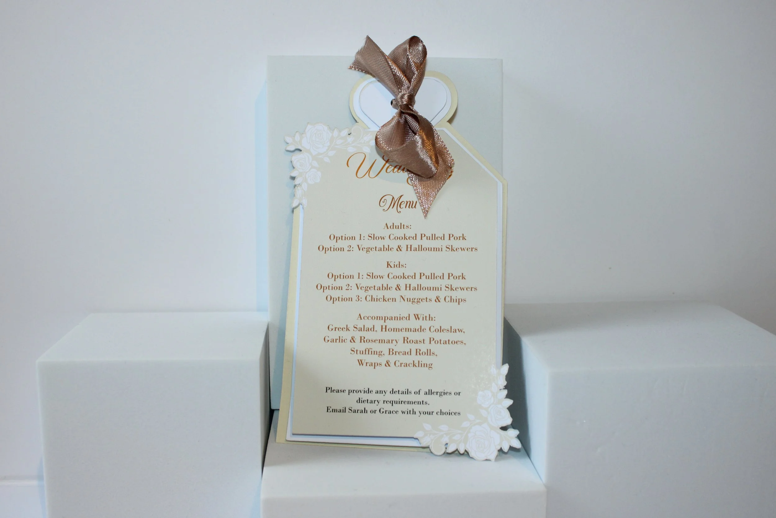 Adorning the edges of the menu are flowers, flowing seamlessly off the edge of the corners. 