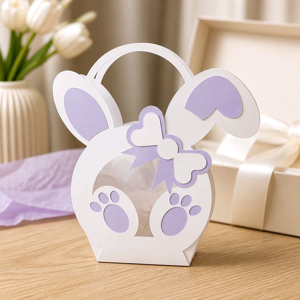 Easter Gift Box! 
Cut in the shape of an Easter bunny, this adorable little box cradles mini eggs nestled in soft tissue paper. 
#00477