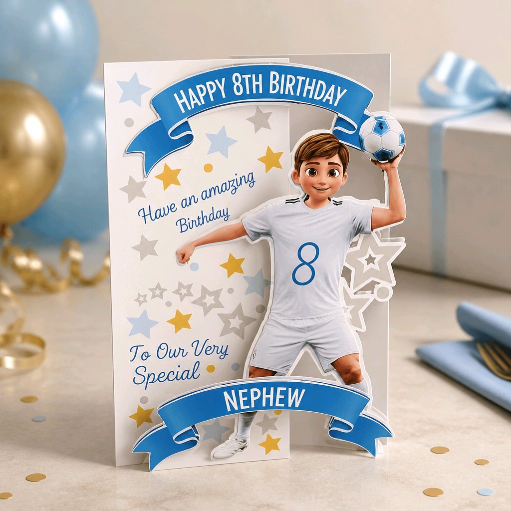 (NEW) Happy Birthday Nephew Card!
AI generated images. 6.5 x 10in.  Add your own message inside. 
#00347