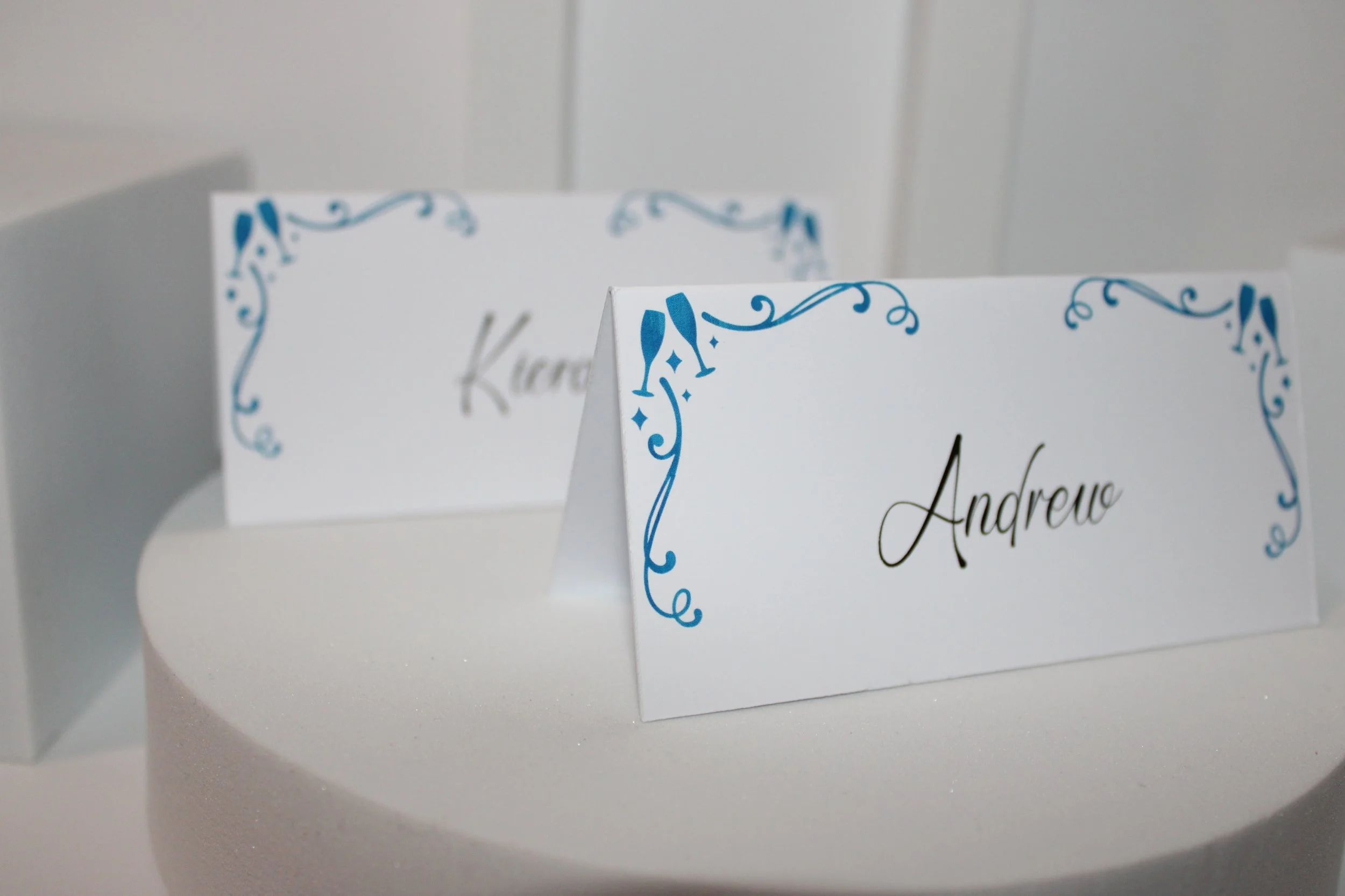 Blue Flutes Place Cards!
Printed on white card. #0037