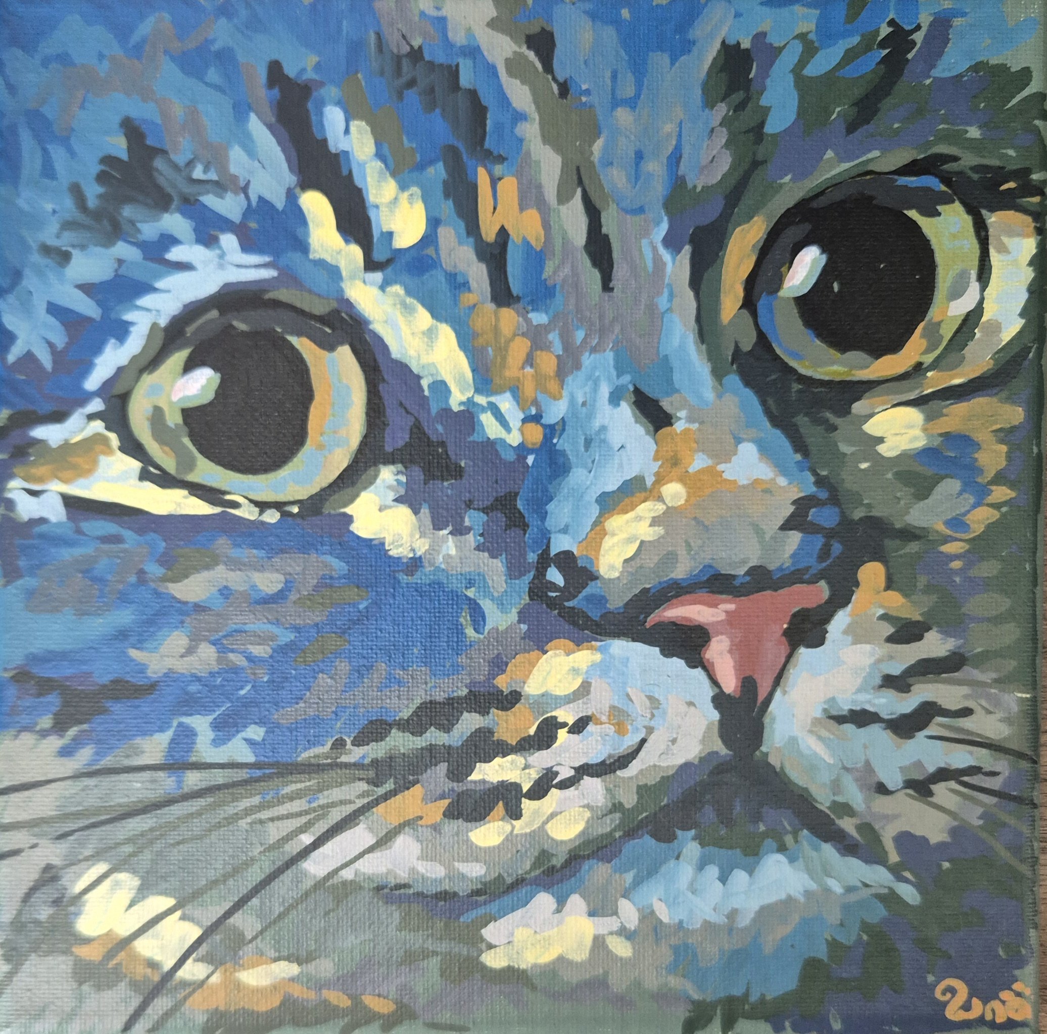 Contemplative Cat | Original Art