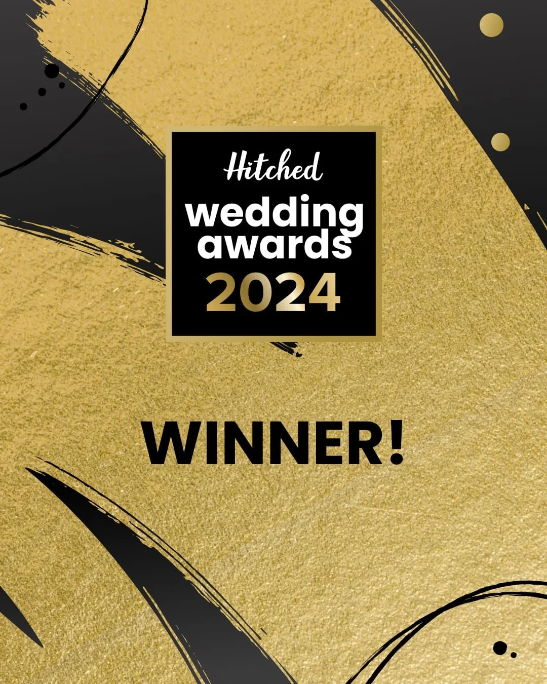 Award announcement for the 2024 Wedding Awards, indicating the winner.