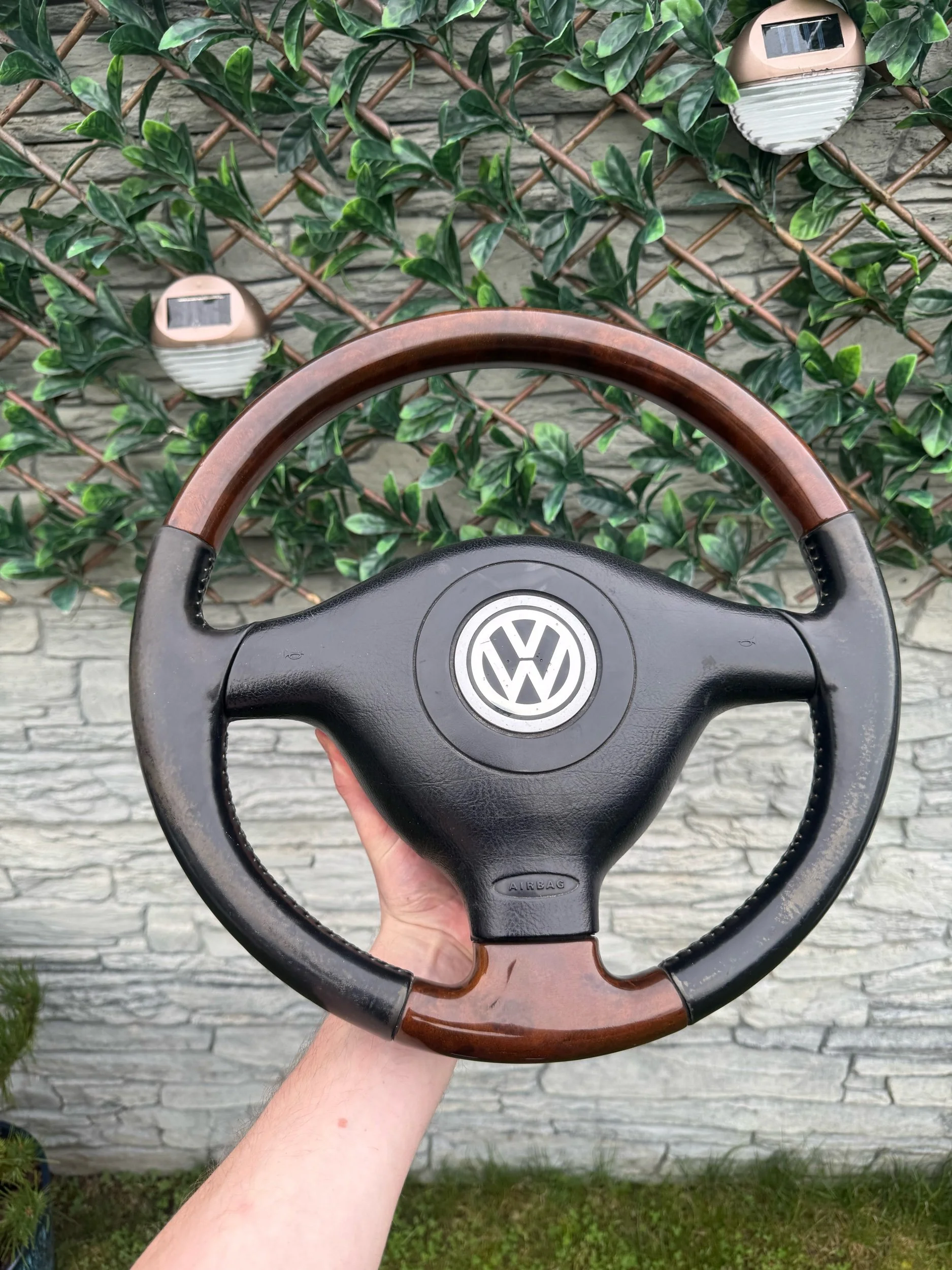 Genuine Wooden Mk4/Bora/B5 passat 3 Spoke steering wheel