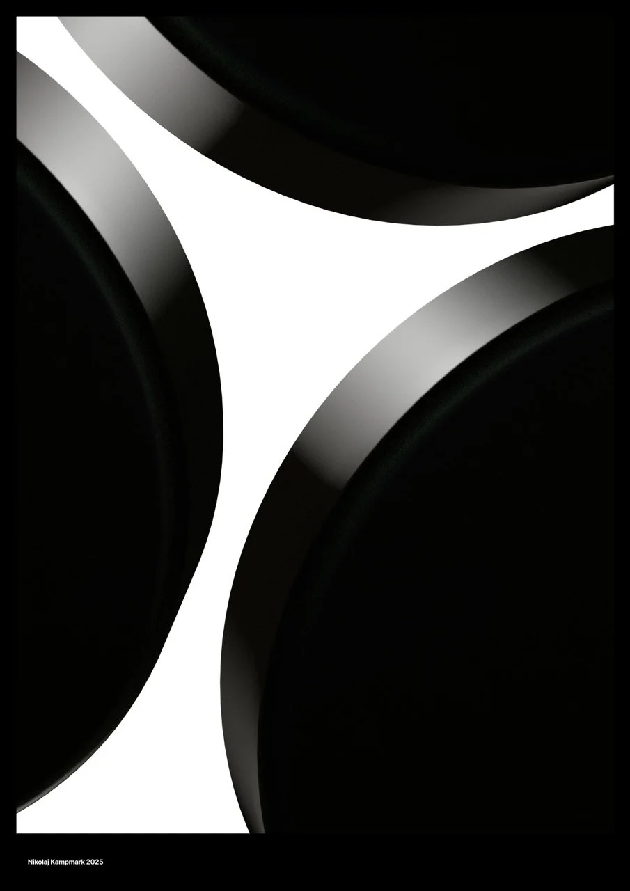 Close-up of black pipes or cylinders with a sleek, modern design, featuring smooth, curved surfaces and subtle highlights.