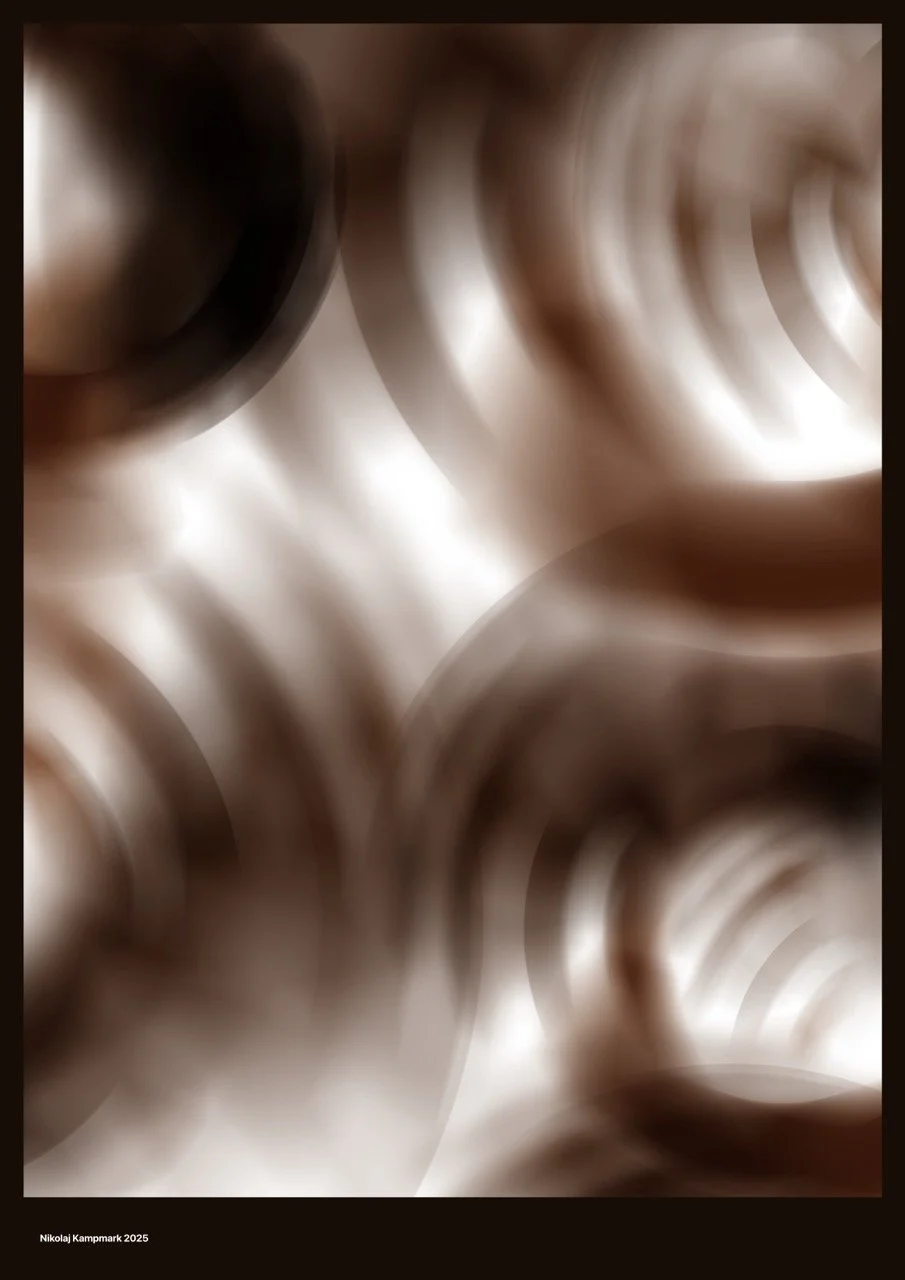Abstract close-up of metallic objects with curved shapes and reflections.