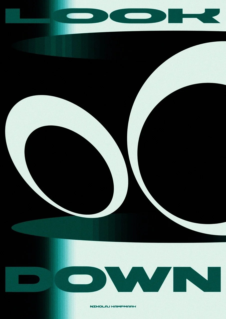 Book cover with the title "LOCK DOWN" and an abstract design of white circles on a black background, with author Nicolas Kampark's name at the bottom.