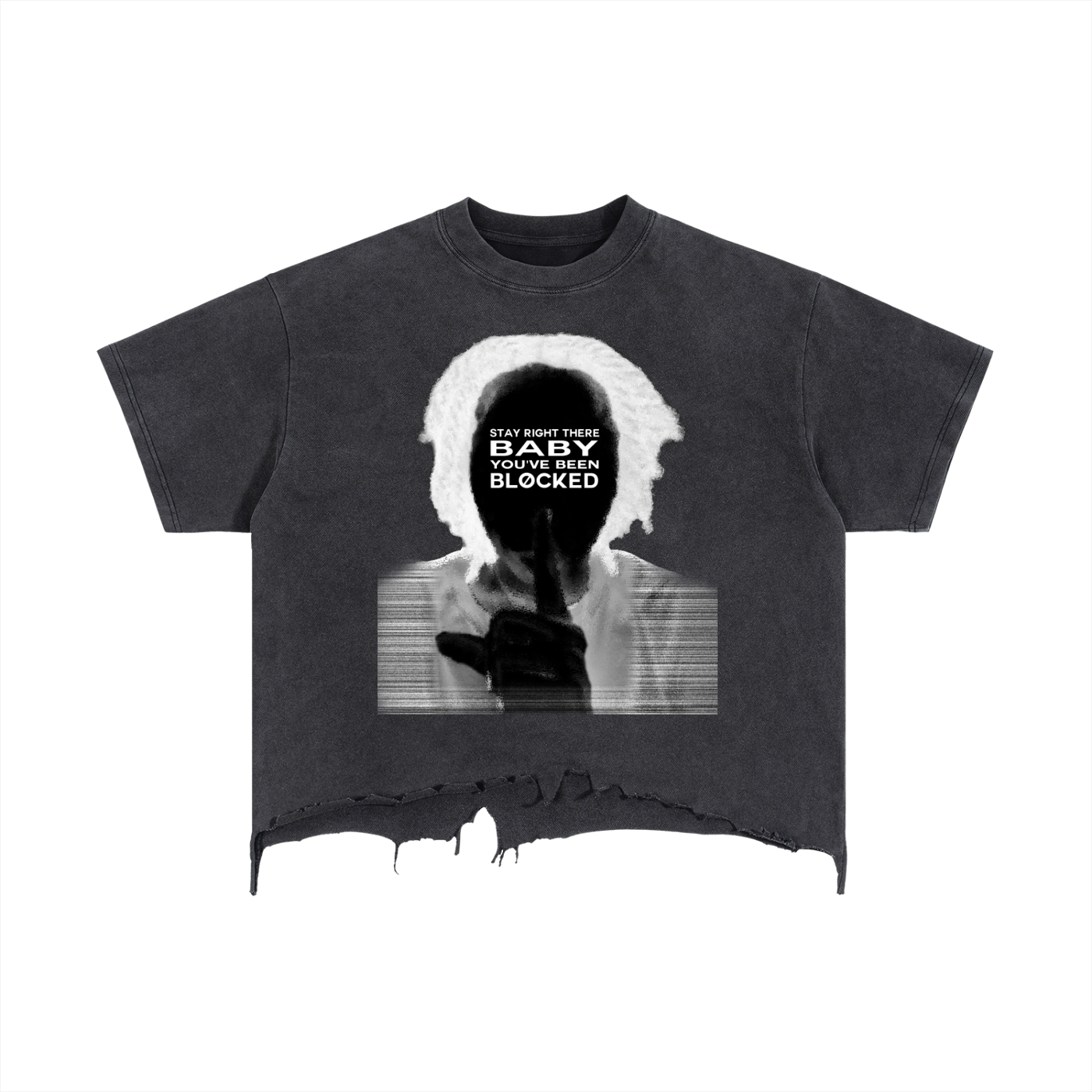 Vintage Wash Boxy Distressed Hem T-Shirt