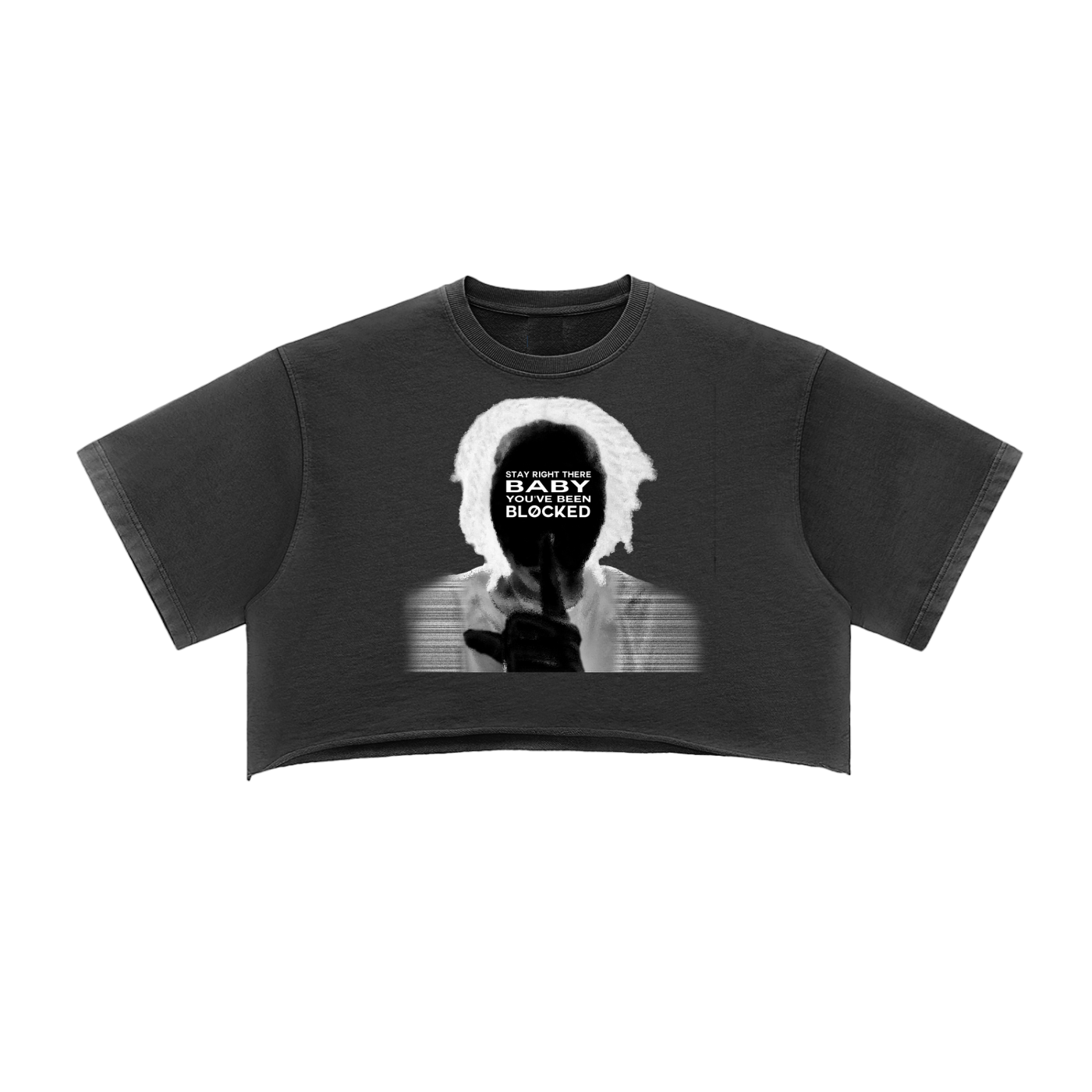 Snow Washed Raw Edge Crop Top