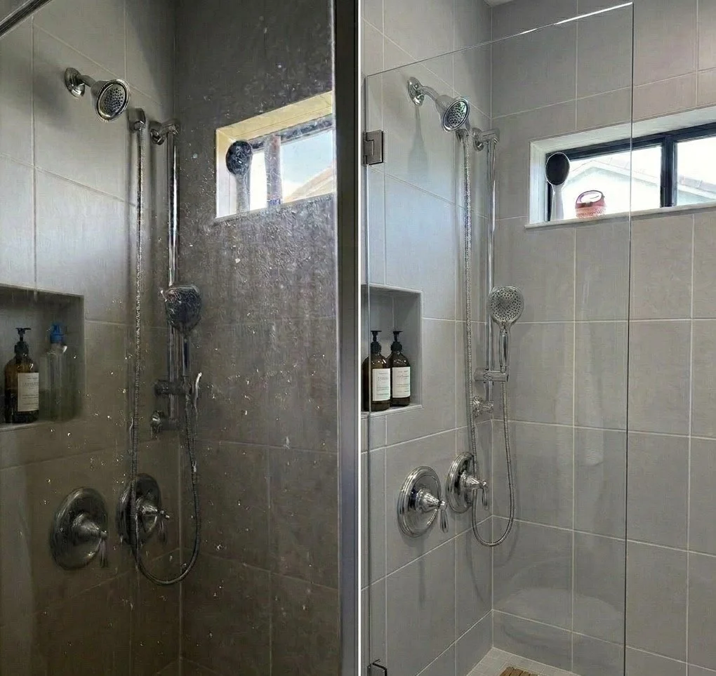 Before and After shower limescale removal.jpg