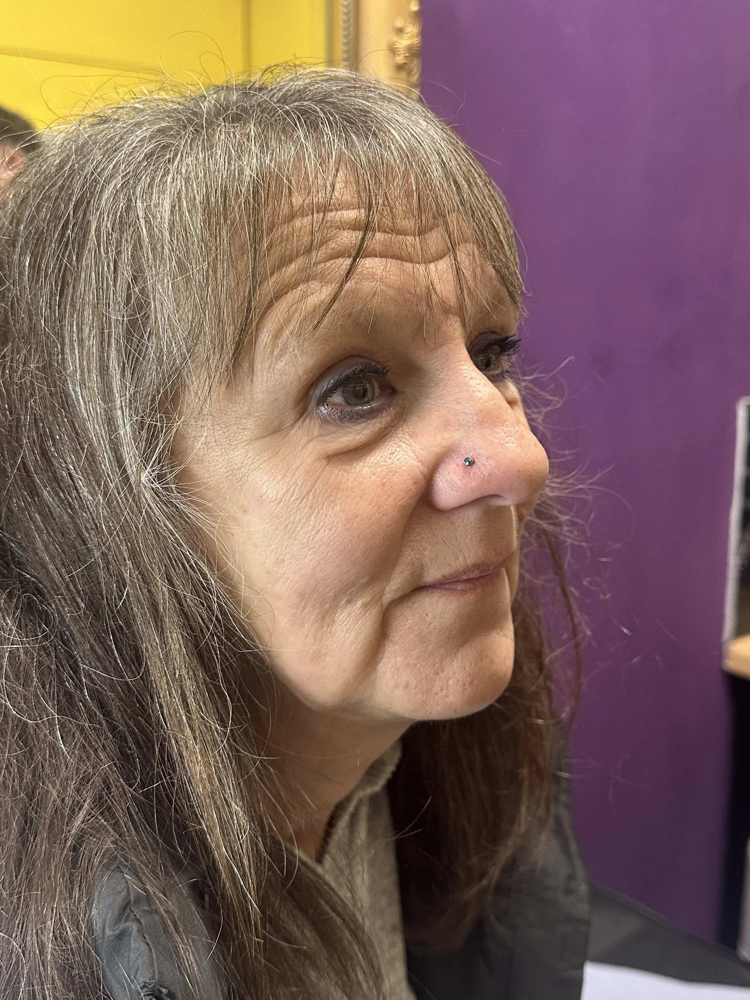 This wonderful lady was so pleased with her her nose piercing. 