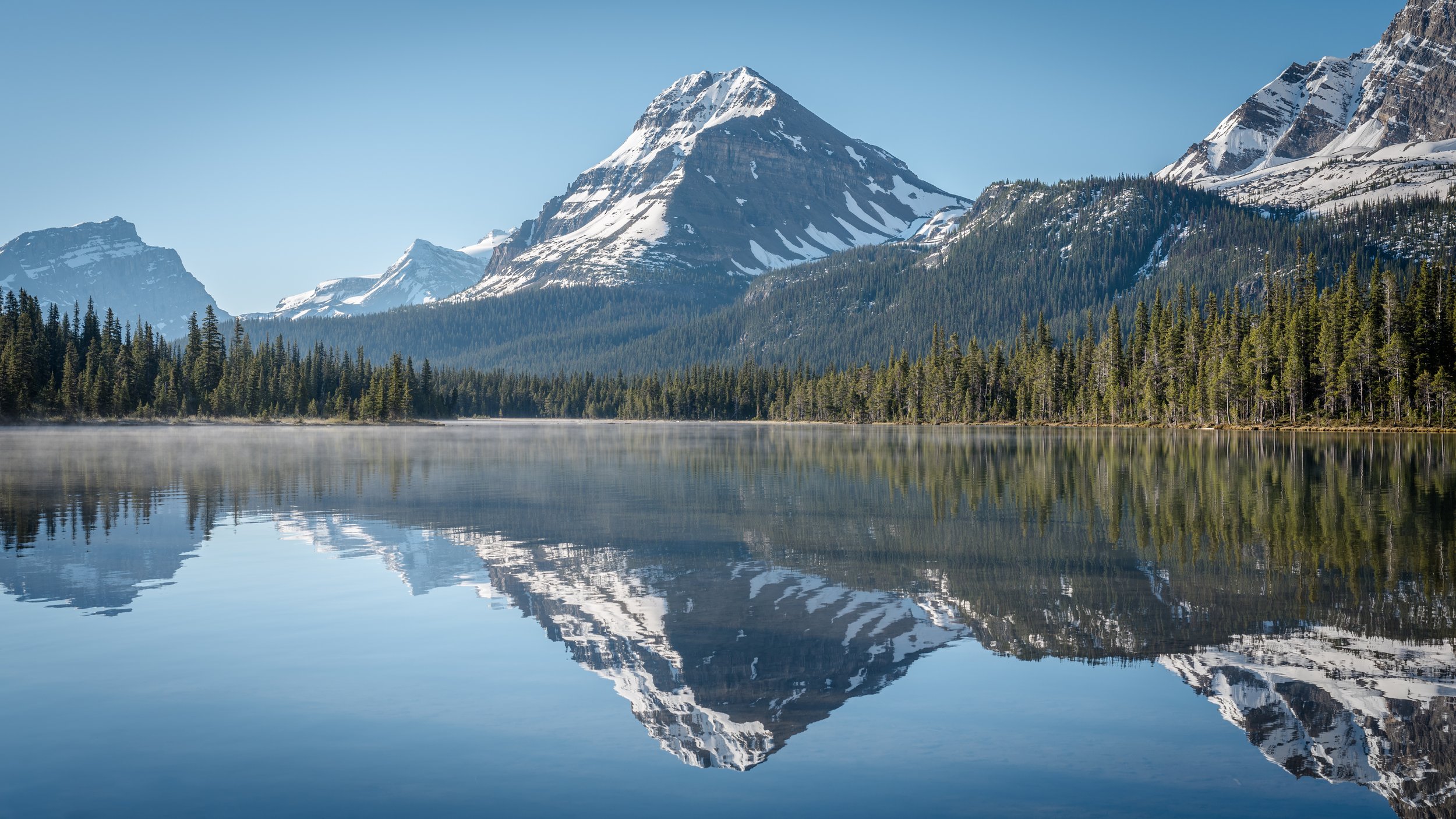 Sunrise Reflections at Bow Lake, Canadian Rockies
