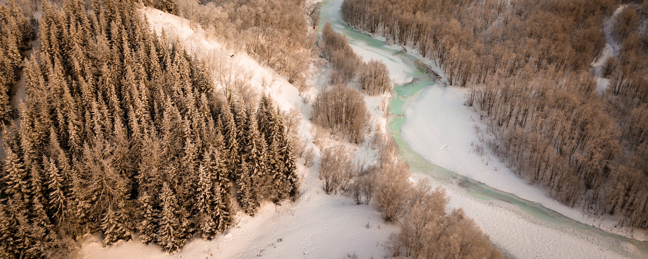 Turquoise Frozen River, Tromsø Valley