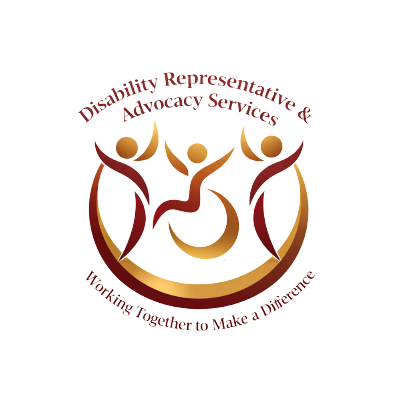 Logo for Disability, Advocacy, and Services featuring stylized figures in a circle, including a person in a wheelchair, with the slogan 'Working together to Make a Difference'.