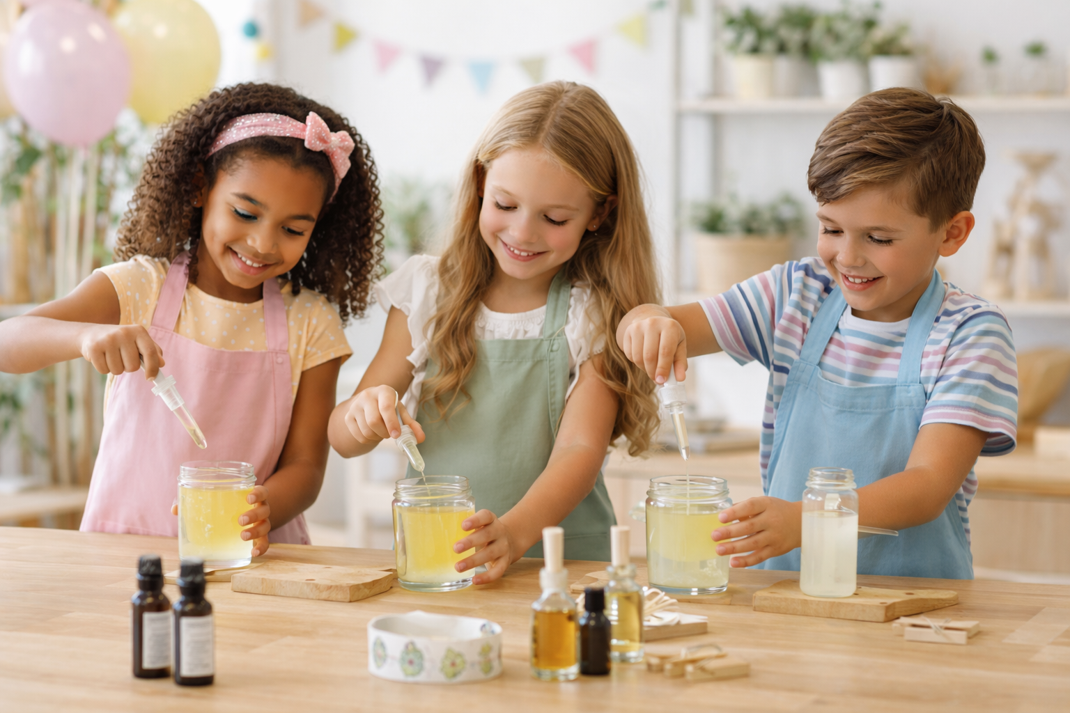 Kids candle making birthday party in Saco Maine