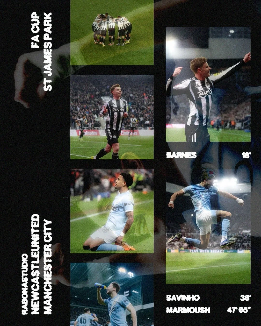 Manchester City bat Newcastle pour la 4e fois cette saison.Victoire 3-1 &agrave; St James&rsquo; Park en FA Cup.
Omar Marmoush s&rsquo;offre un doubl&eacute;, dont un magnifique deuxi&egrave;me but. City fait le plein de confiance avant d&rsquo;affro