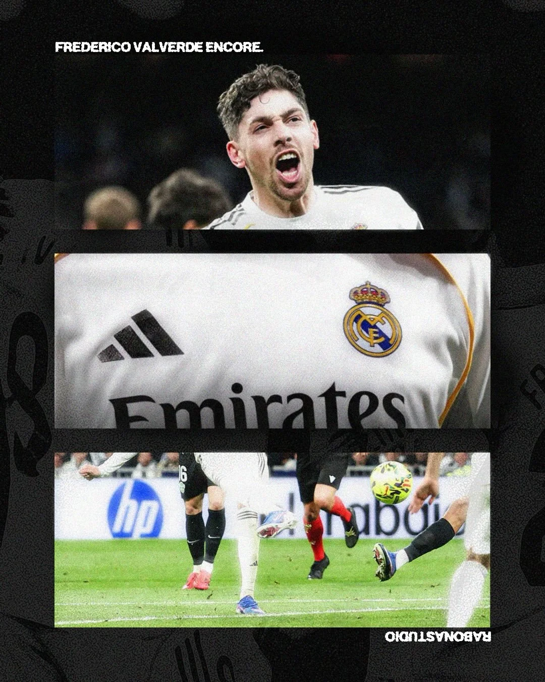 Il recommence !
Valverde continue sa semaine folle. 
4ᵉ but de sa semaine, et encore une frappe digne
de son catalogue. Victoire 4-1du Real Madrid face &agrave; Elche, 
parfaite pour prendre confiance avant le d&eacute;placement &agrave; l&rsquo;Etih