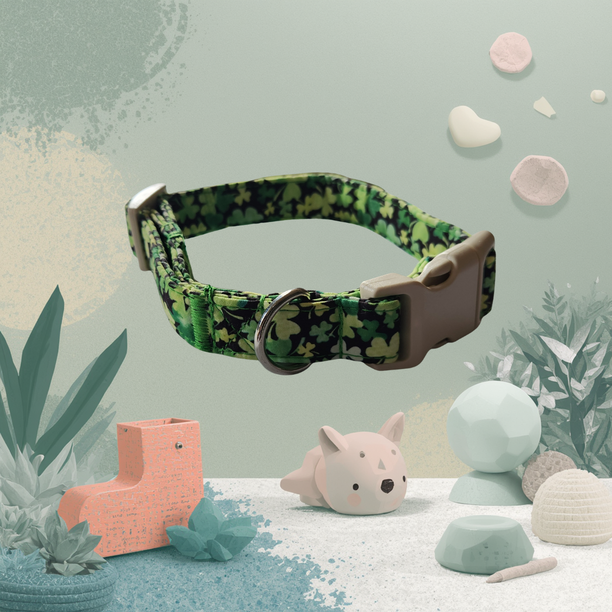 Lucky Paws Cotton Shamrock Collar