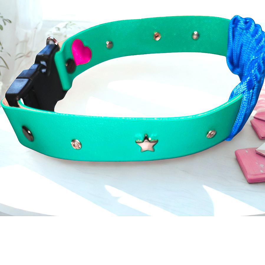 Starstruck Turquoise Leather Dog Collar