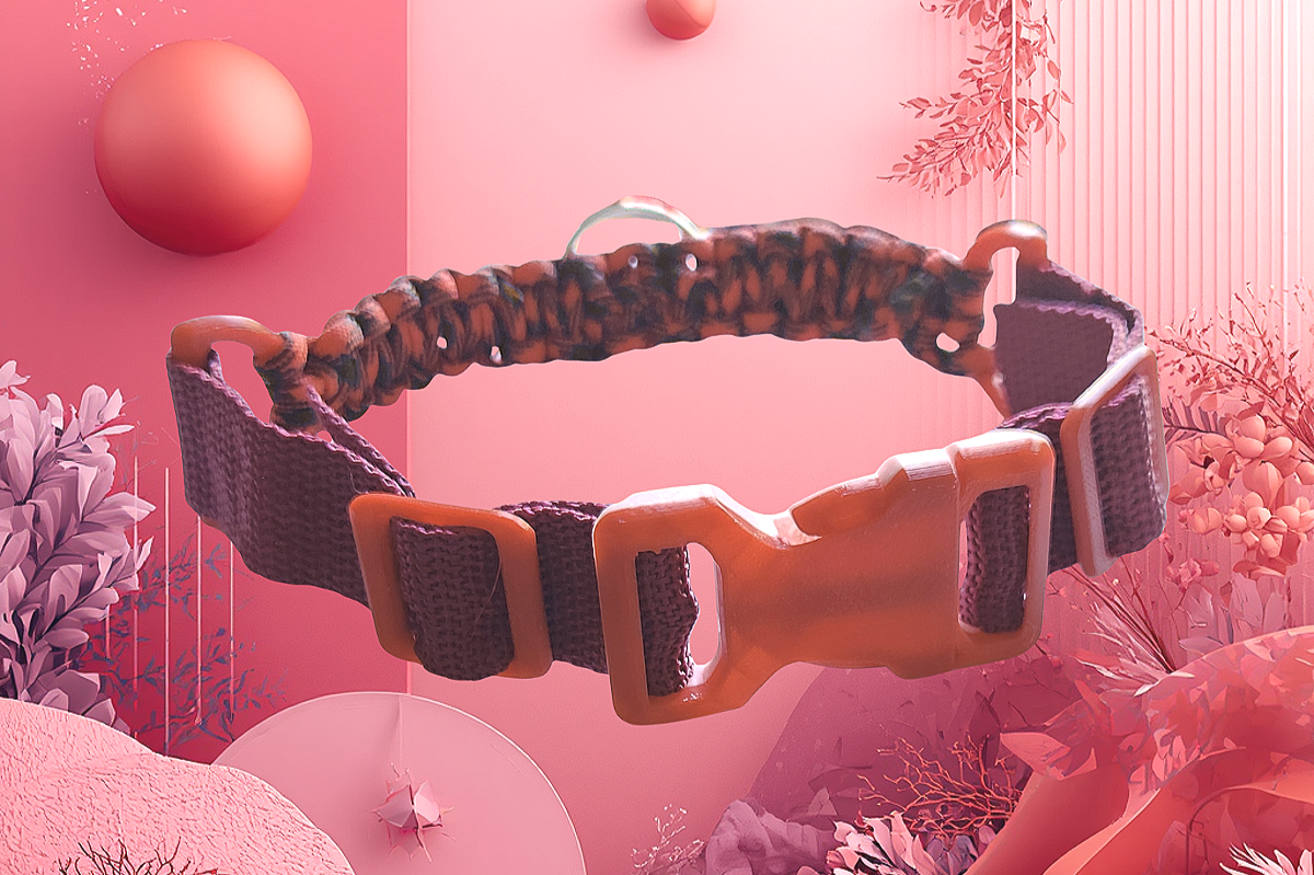 Maroon & Red- Black Adjustable Pet Collar