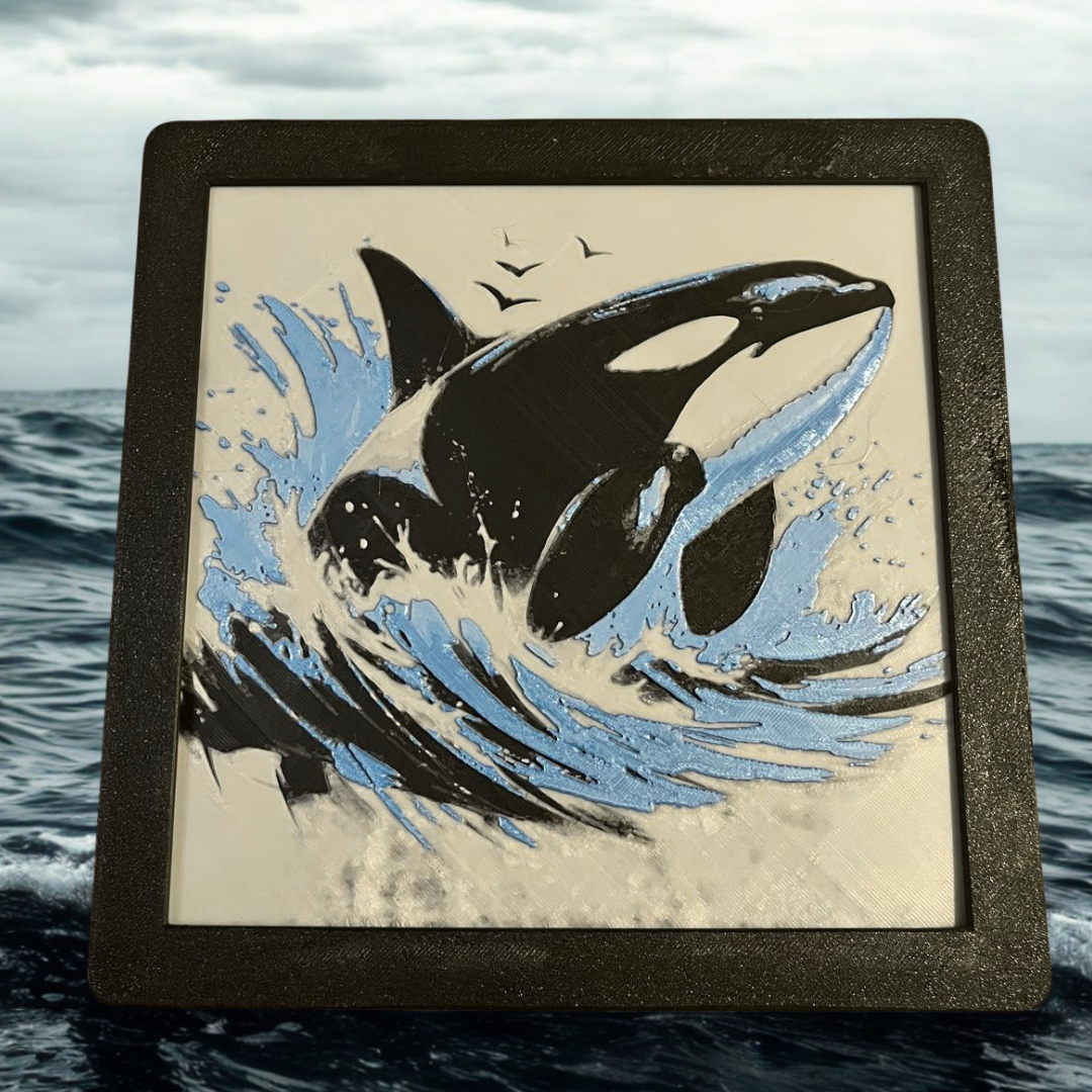 Orca Whale 3D Hueforge Picture