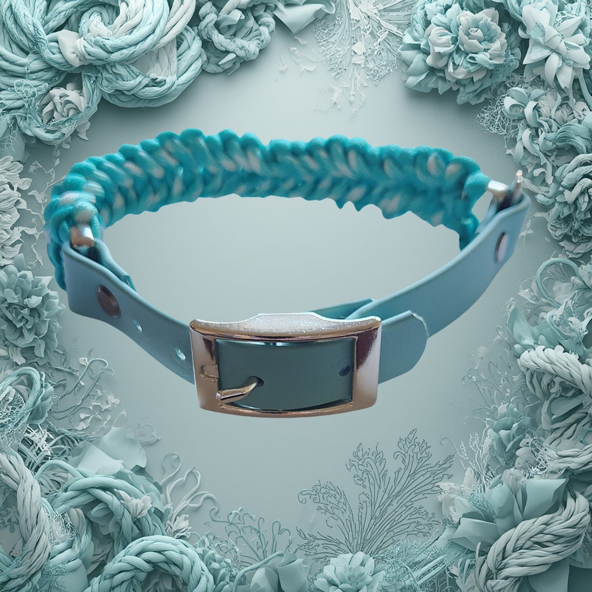 Azure Adventure: Biothane & Paracord Dog Collar