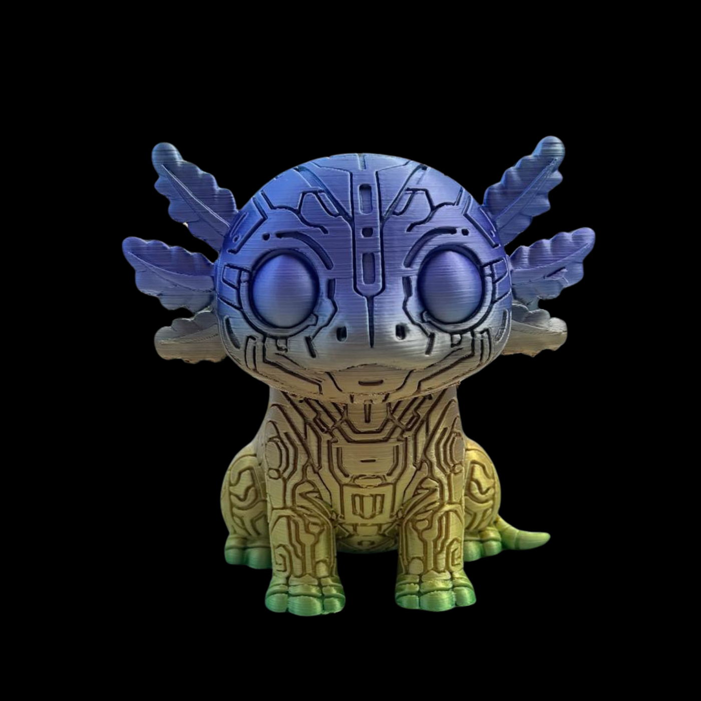 Mystic Blue & Gold Axolotle Figurine