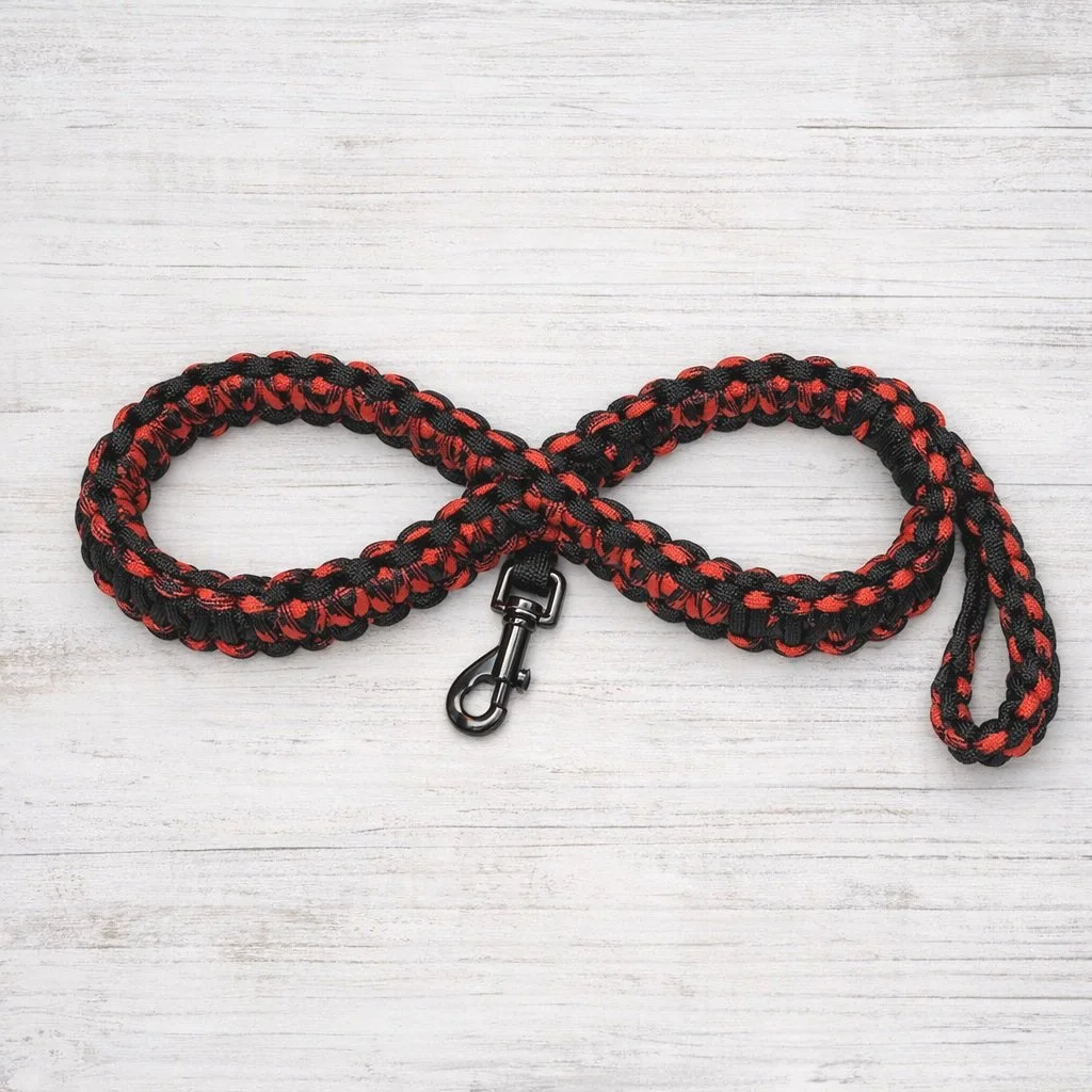 Red-Black Paracord Pet Lead
