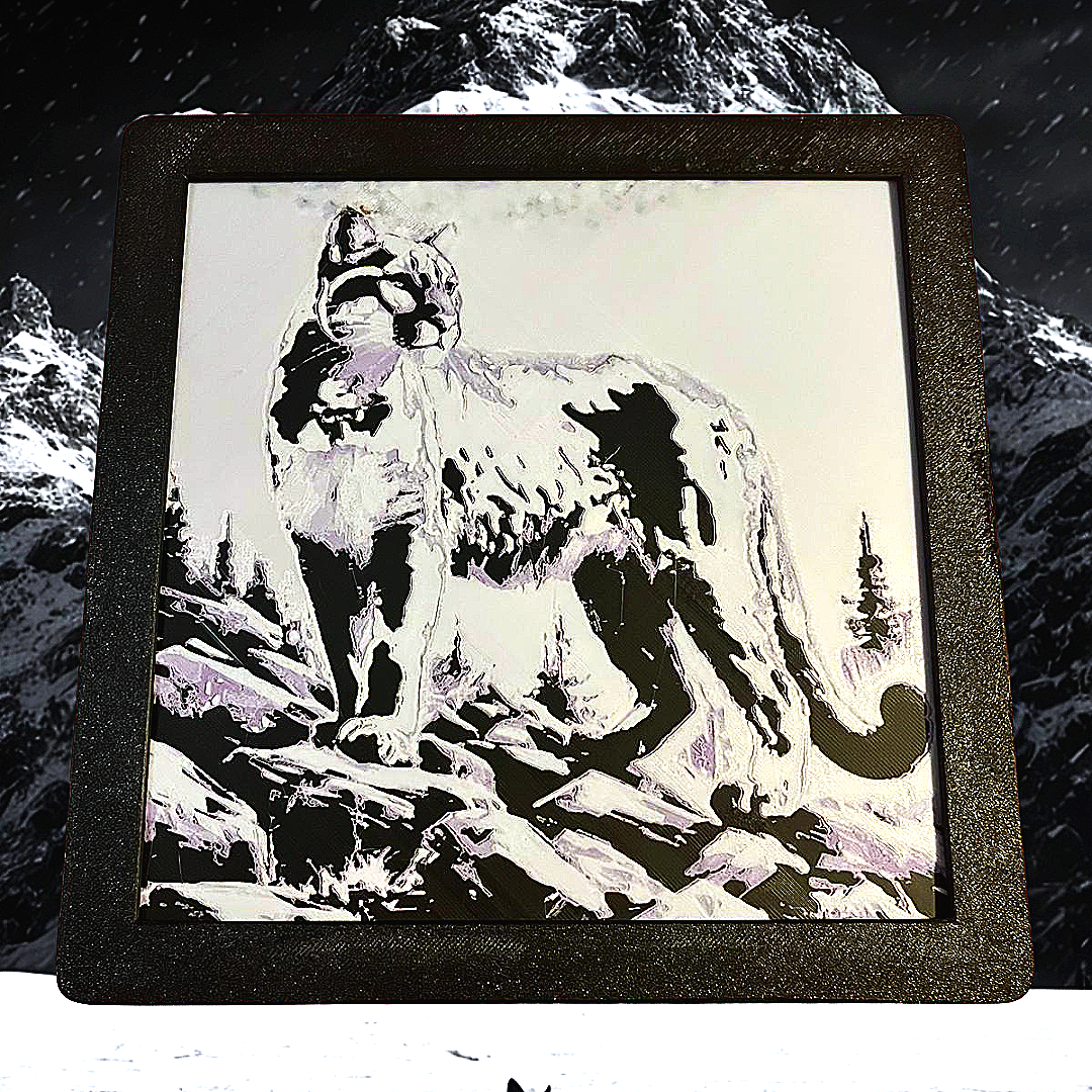 Snow Leopard Majesty 3D Art