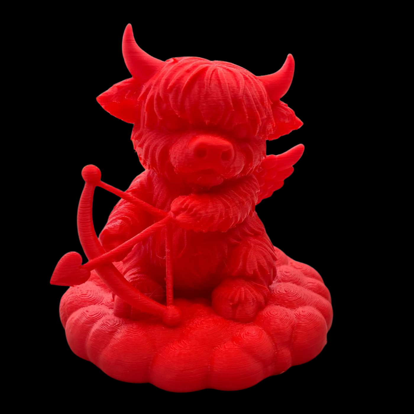 Cupid Highland Cow 3D Devil Figurine