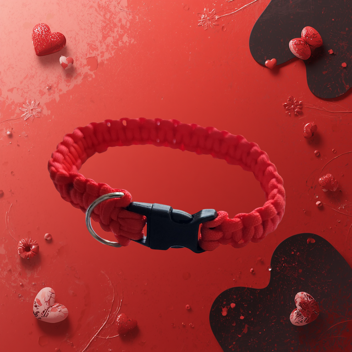 Vibrant Red Paracord Puppy Collar