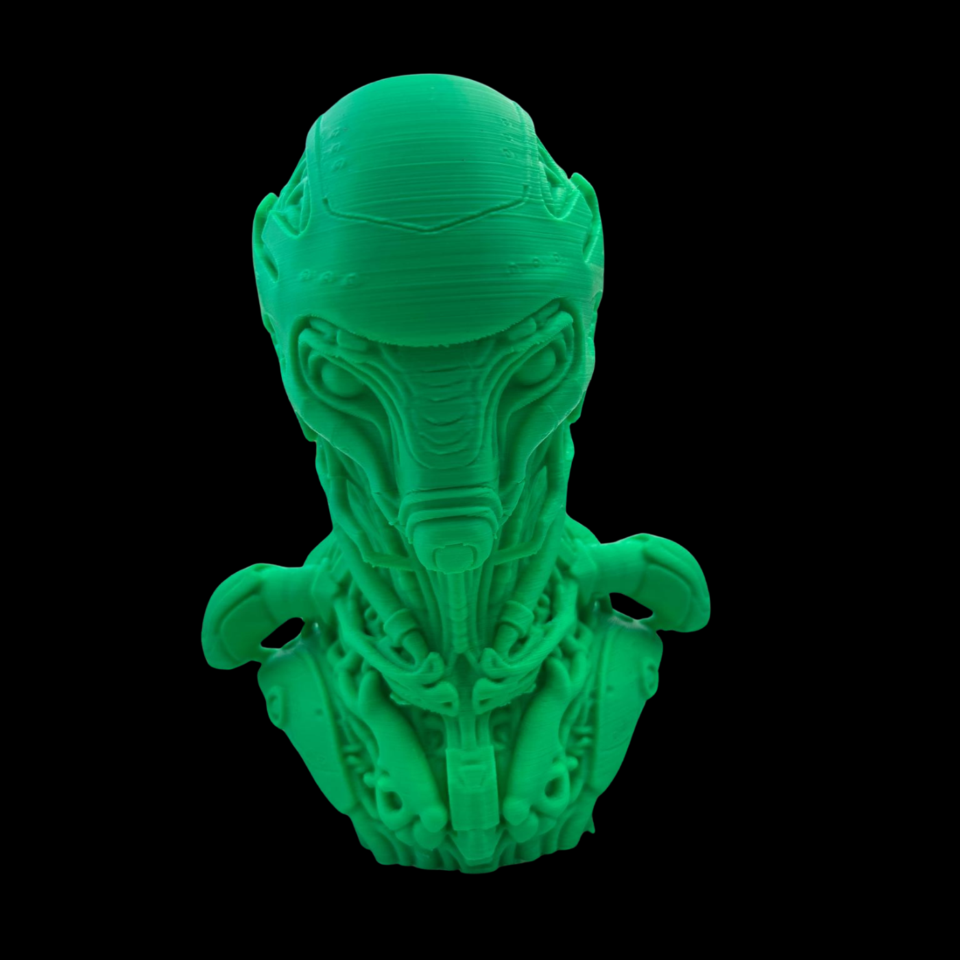 Green Cosmic Alien 3D Sculpture